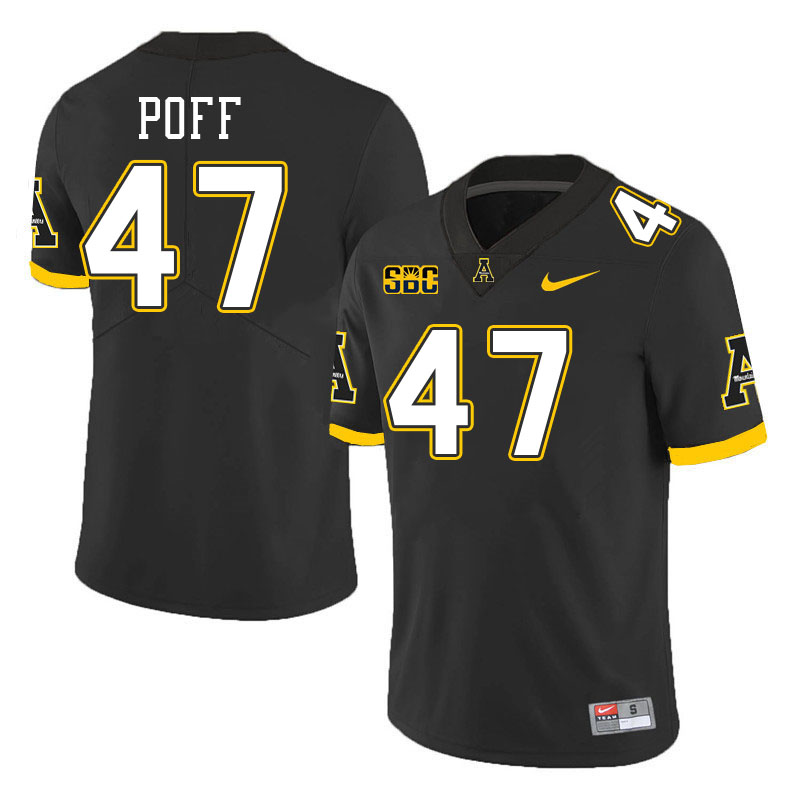 Appalachian State Mountaineers #47 Jacob Poff College Football Jerseys Stitched-Black Appalachian State Mountaineers #47 Jacob Poff College Football Jerseys Stitched-Black